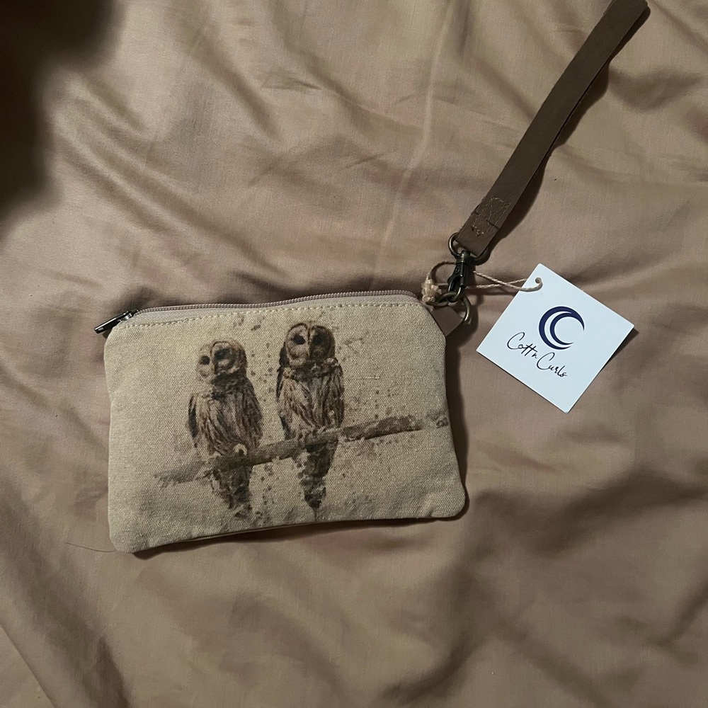 Owl Print Wristlet Pouch